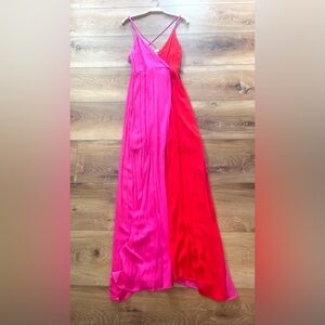 Francesca’s Maxi‎ V-Neck Alta Two Tone Dress